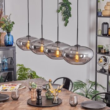 Mertola Hanglamp, Hanglamp Rookkleurig, 4-lichts