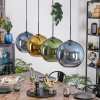Koyoto Hanglamp, Kogellampje, Hanglamp Blauw, Goud, Groen, 4-lichts