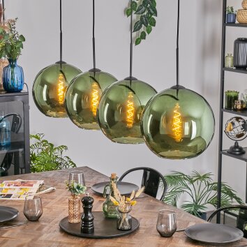 Koyoto Hanglamp, Kogellampje, Hanglamp Groen, 4-lichts