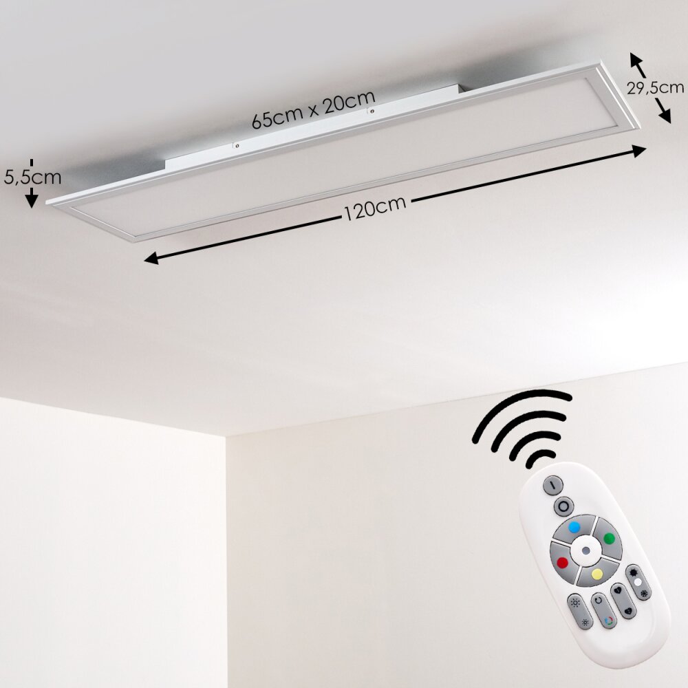Voisines Plafondpaneel LED Wit, 1-licht, Afstandsbediening, Kleurwisselaar