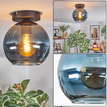 Koyoto Plafondlamp, Kogellampje 20 cm Blauw, 1-licht