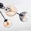 Koyoto Plafondlamp, Kogellampje 77.5 cm Amber, Duidelijk, Rookkleurig, 6-lichts