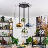 Koyoto Hanglamp, Kogellampje, Hanglamp Blauw, Goud, Groen, Duidelijk, 4-lichts