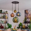 Koyoto Hanglamp, Kogellampje, Hanglamp Blauw, Goud, Groen, Koperkleurig, 4-lichts