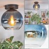 Koyoto Plafondlamp, Kogellampje 20 cm Blauw, Duidelijk, 1-licht