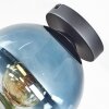 Koyoto Plafondlamp, Kogellampje 20 cm Blauw, Duidelijk, 1-licht
