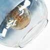 Koyoto Plafondlamp, Kogellampje 20 cm Blauw, Duidelijk, 1-licht