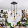 Koyoto Hanglamp, Kogellampje, Hanglamp Amber, Duidelijk, Rookkleurig, 4-lichts