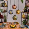 Koyoto Hanglamp, Kogellampje, Hanglamp Blauw, Goud, Groen, Koperkleurig, 4-lichts