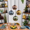 Koyoto Hanglamp, Kogellampje, Hanglamp Blauw, Goud, Groen, Koperkleurig, 4-lichts