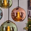 Koyoto Hanglamp, Kogellampje, Hanglamp Blauw, Groen, Koperkleurig, 4-lichts