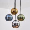 Koyoto Hanglamp, Kogellampje, Hanglamp Blauw, Chroom, Goud, Groen, Rookkleurig, 4-lichts