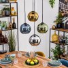 Koyoto Hanglamp, Kogellampje, Hanglamp Blauw, Chroom, Goud, Groen, Rookkleurig, 4-lichts