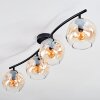 Ripoll Plafondlamp, Kogellampje Amber, Duidelijk, 4-lichts