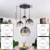 Koyoto Hanglamp, Kogellampje, Hanglamp 30 cm Duidelijk, Rookkleurig, 4-lichts