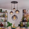 Koyoto Hanglamp, Kogellampje, Hanglamp 30 cm Duidelijk, Rookkleurig, 4-lichts