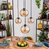 Koyoto Hanglamp, Kogellampje, Hanglamp Amber, 4-lichts