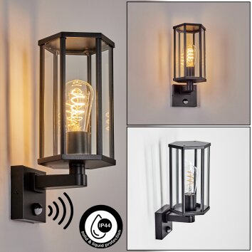 Monfanim Wandlamp voor buiten, Wandlamp Zwart, 1-licht, Bewegingsmelder