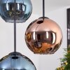 Koyoto Hanglamp, Kogellampje, Hanglamp Blauw, Goud, Koperkleurig, 4-lichts