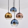 Koyoto Hanglamp, Kogellampje, Hanglamp Blauw, Goud, Duidelijk, Koperkleurig, 4-lichts