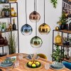 Koyoto Hanglamp, Kogellampje, Hanglamp Blauw, Goud, Groen, Duidelijk, Koperkleurig, 4-lichts