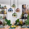 Koyoto Hanglamp, Kogellampje, Hanglamp Blauw, Groen, Duidelijk, Koperkleurig, 4-lichts