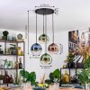 Koyoto Hanglamp, Kogellampje, Hanglamp Blauw, Groen, Duidelijk, Koperkleurig, 4-lichts