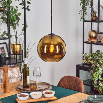 Koyoto Hanglamp, Kogellampje, Hanglamp Goud, 1-licht