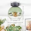 Koyoto Plafondlamp, Kogellampje Groen, Duidelijk, 1-licht