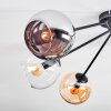 Koyoto Plafondlamp, Kogellampje 77.5 cm Amber, Chroom, Duidelijk, Rookkleurig, 6-lichts