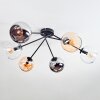 Koyoto Plafondlamp, Kogellampje 77.5 cm Amber, Chroom, Duidelijk, Rookkleurig, 6-lichts