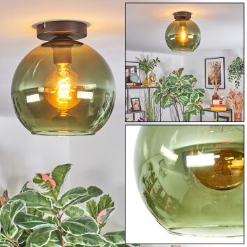 Koyoto Plafondlamp, Kogellampje Groen, 1-licht