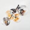 Gastor Plafondlamp, Kogellampje Amber, Duidelijk, Rookkleurig, 4-lichts