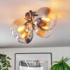 Gastor Plafondlamp, Kogellampje Amber, Duidelijk, Rookkleurig, 4-lichts