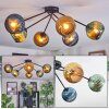 Koyoto Plafondlamp, Kogellampje 77.5 cm Blauw, Goud, Groen, 6-lichts