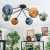 Koyoto Plafondlamp, Kogellampje 77.5 cm Blauw, Goud, Groen, 6-lichts