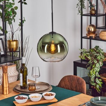 Koyoto Hanglamp, Kogellampje, Hanglamp 25 cm Groen, Duidelijk, 1-licht
