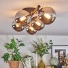 Chehalis Plafondlamp, Kogellampje Chroom, Rookkleurig, 5-lichts