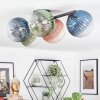 Chehalis Plafondlamp, Kogellampje Blauw, Groen, Duidelijk, Koperkleurig, 5-lichts