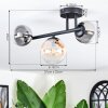 Chehalis Plafondlamp, Kogellampje Amber, Duidelijk, Rookkleurig, 3-lichts