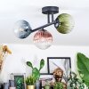 Chehalis Plafondlamp, Kogellampje Blauw, Groen, Duidelijk, Koperkleurig, 3-lichts