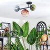 Chehalis Plafondlamp, Kogellampje Blauw, Groen, Duidelijk, Koperkleurig, 3-lichts