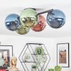Chehalis Plafondlamp, Kogellampje Blauw, Groen, Koperkleurig, 5-lichts