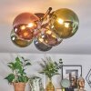 Chehalis Plafondlamp, Kogellampje Blauw, Chroom, Groen, Koperkleurig, Rookkleurig, 5-lichts