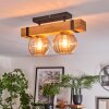 Sernadelo Plafondlamp, Kogellampje Natuurlijke kleuren, Zwart, 2-lichts