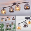 Ripoll Plafondlamp, Kogellampje Amber, Rookkleurig, 4-lichts