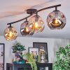 Ripoll Plafondlamp, Kogellampje Amber, Rookkleurig, 4-lichts
