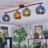 Ripoll Plafondlamp, Kogellampje Blauw, Goud, Groen, 4-lichts