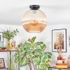 Koyoto Plafondlamp, Kogellampje 12 cm Amber, 1-licht