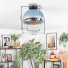 Koyoto Plafondlamp, Kogellampje 12 cm Blauw, Duidelijk, 1-licht